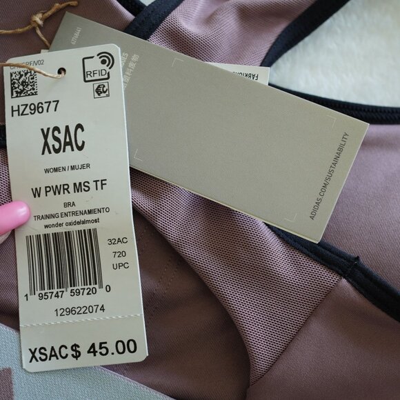 NWT Adidas Hyperglam Powerreact Medium Support Techfit Sports Bra XSAC 32AC - Picture 5 of 8